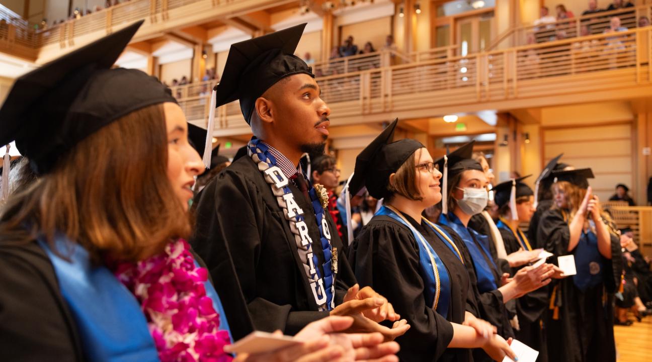 Grads during ceremony