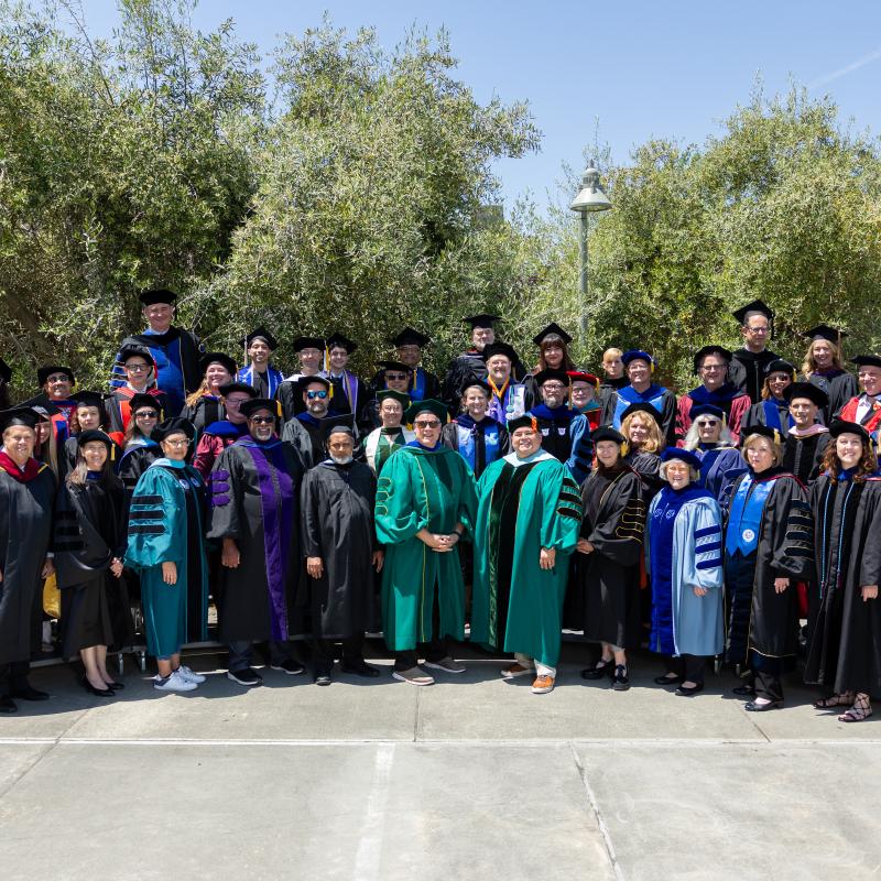 Faculty at commencement