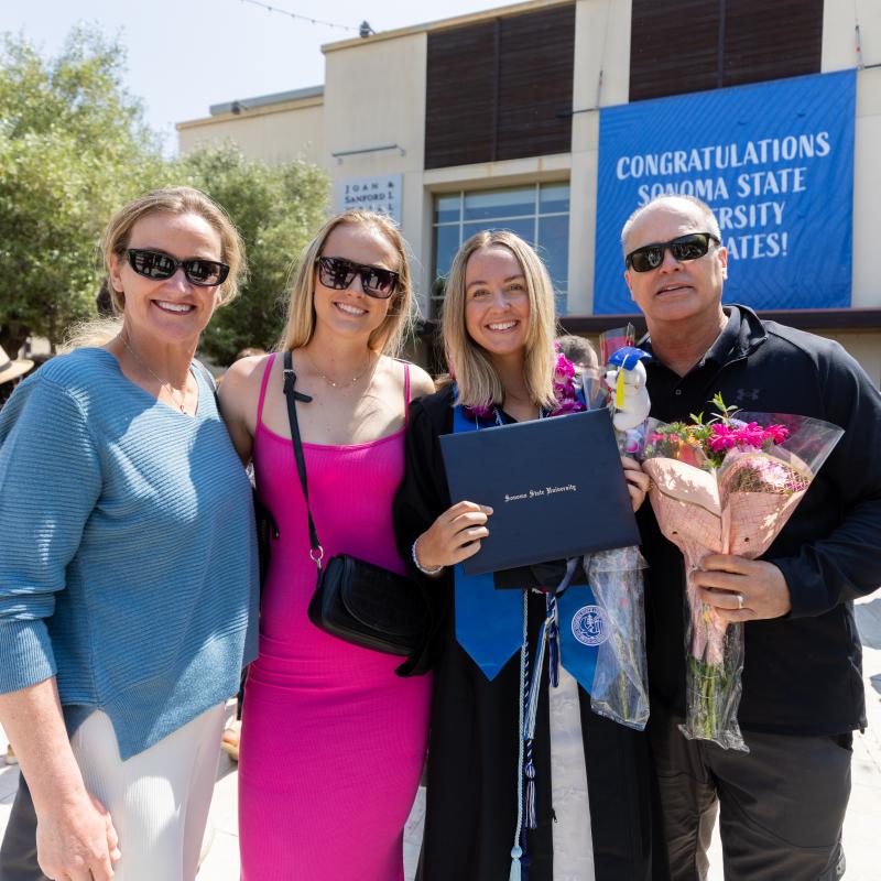 graduate with family outside GMC