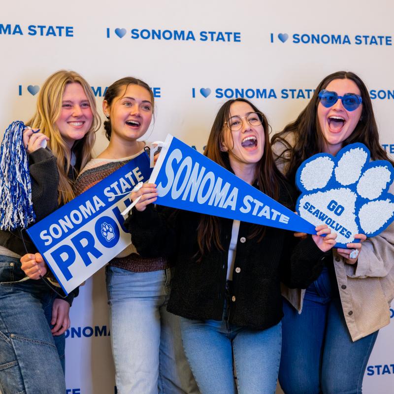 Students taking a group photo at Toast of the Town