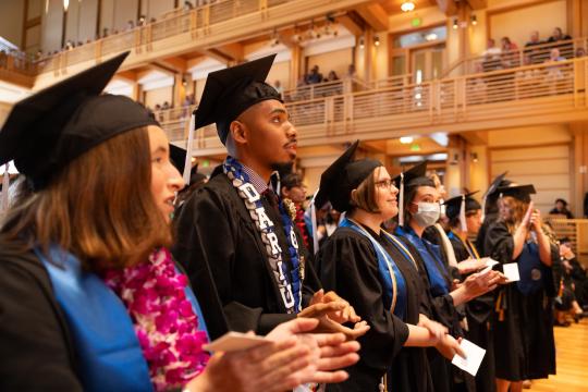 Grads during ceremony