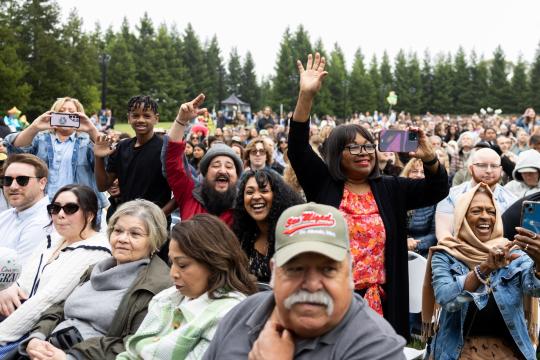Family cheering