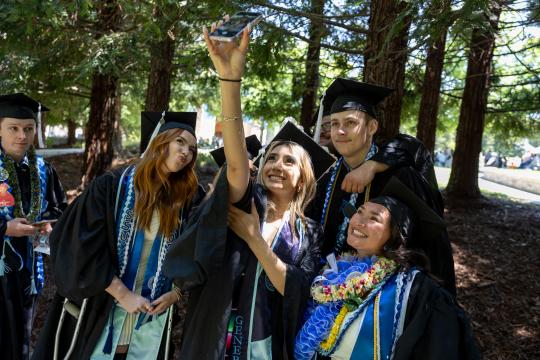 Students taking a photo together