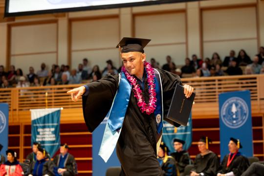 Student at ceremony